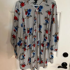 Plus size striped and floral top